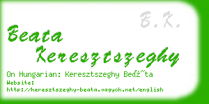 beata keresztszeghy business card